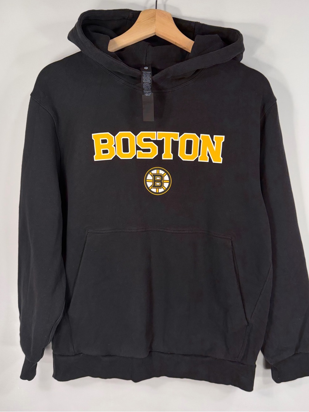 Lululemon Athletica Black Hooded Sweatshirt with Boston Bruins Graphic